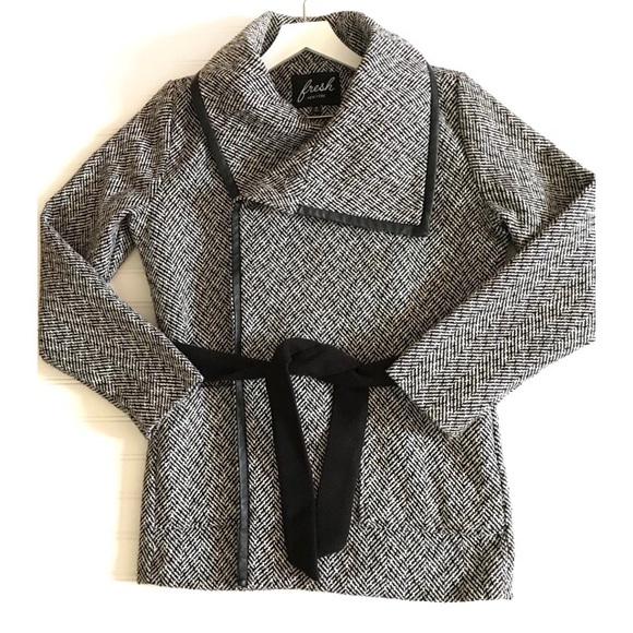 Fresh New York Women’s Wool Blend Belted Coat M - Picture 12 of 12